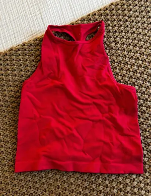 Free People Pink ribbed racerback active tank thumbnail 1