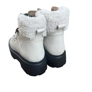 Steve Madden Reyen lace-up lug-sole hiker boots in bone leather 8.5 thumbnail 7