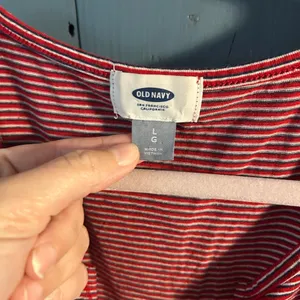 Old Navy Red Striped Sleeveless Top | Size Large thumbnail 2