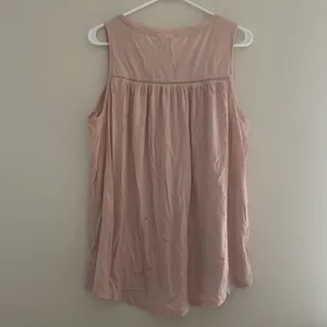 Gap Woven Trim Wispy Pink Sleeveless Blouse Size L thumbnail 3