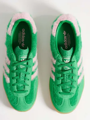 NWT adidas Originals Gazelle Indoor sneakers in fluffy green and pink thumbnail 4