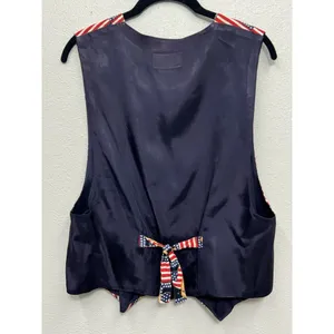 Vintage JLN Vest Womens Large Patriotic Bear Flag Ralph Lauren Look America thumbnail 2