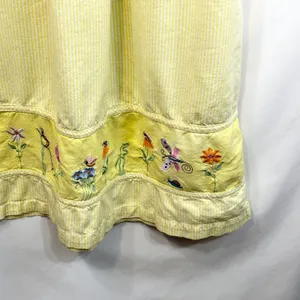 VTG Quacker Factory XL Nightgown‎ Yellow Embroidered Butterfly Cottagecore 411 thumbnail 6
