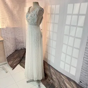 Sue Wong NWT white beaded pleated white lace formal gown size 0 thumbnail 4
