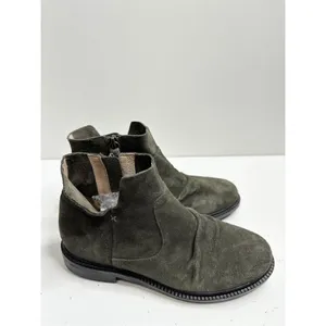 Kelsi Dagger Boots Women Size 5 Olive‎ Suede Latch Ruched Ankle Booties NEW thumbnail 3