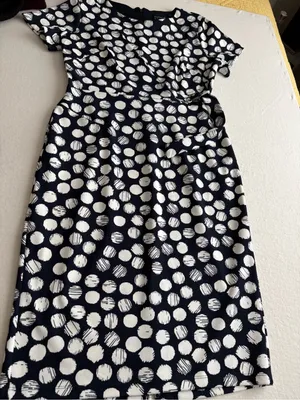 Enfocus Studio Navy & White Polka Dot Tie-Waist Midi Dress thumbnail 9