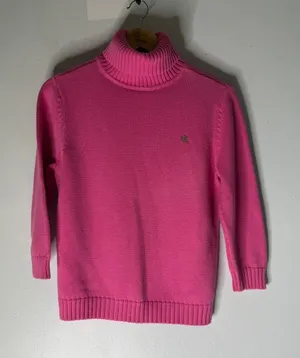 lauren ralph lauren Pink Turtleneck Cotton‎ Sweater Japan Large Preppy thumbnail 1