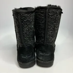 Minnetonka black suede boots‎ shearling lined size 6 thumbnail 8