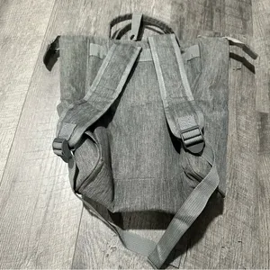 Grey Tote Bag Backpack pockets mini small storage work travel school party thumbnail 3