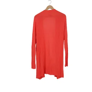 Apt 9 Womens Coral Orange Rayon Open Front Longline Cardigan Sweater Size M thumbnail 4
