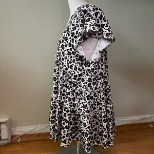Altard State Leopard Print Babydoll V-neck Top L Boho Ruffles Coquette Flowy thumbnail 3