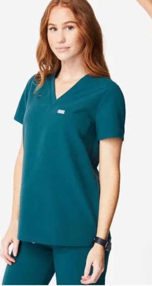 Figs Set 2 Pieces Catarina Scrub Top XS & Zamora Jogger Pants XSP Caribbean Blue thumbnail 1