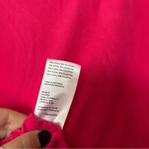 Urban Outfitters‎ Elena Drawstring Cutout Top Hot Pink Long Sleeve Size L thumbnail 7
