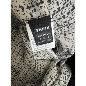 SheIn Black & White High-Low Textured Skirt thumbnail 4