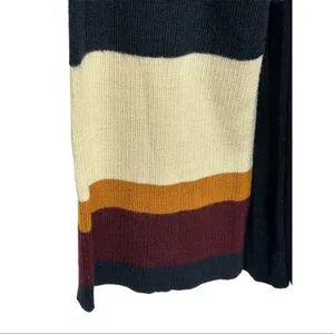 Cliché Navy Cream Colorblock Bell Sleeve Sweater Small Wool Blend Preppy Retro thumbnail 7