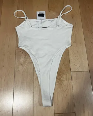 Adika White High Cut Bodysuit thumbnail 3