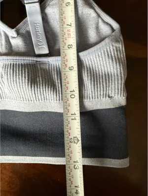 Hurley Light Gray Ribbed Sports Bra with Adjustable Straps thumbnail 8