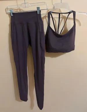 Alphalete Brown Matching Bra & Legging Set thumbnail 1