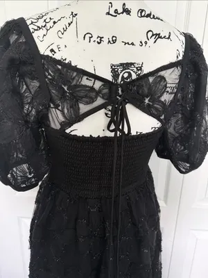 Black Embroidered Puff thumbnail 4