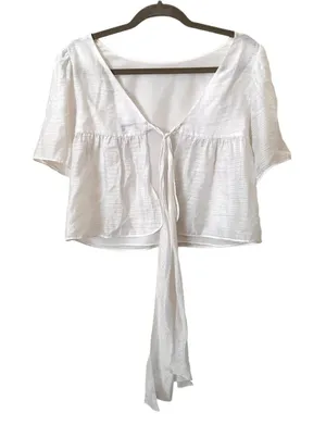CLUB MONACO‎ Ahlam Silk Tie Back Blouse Sz XS thumbnail 1