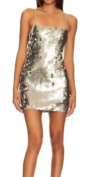 More To Come Yarina Mini Dress Matte Silver thumbnail 1