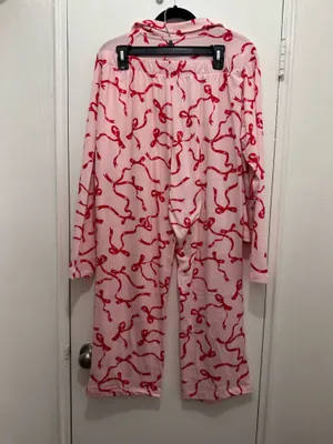 Sincerely Jules bow print cozy luxe pajama set size L thumbnail 4