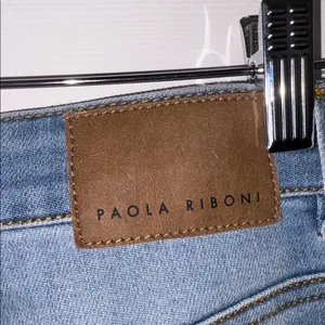 Paola Riboni High Waist Rhinestone Jeans Blue Size L thumbnail 5