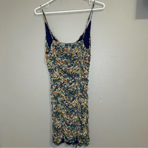 NEW Urban Outfitters Moonbeam Floral ruched mesh mini dress women’s size large thumbnail 6