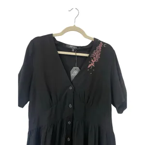 NWT Disturbia Foxglove V Neck Black Whimsygoth Mini Dress Size 12 thumbnail 4