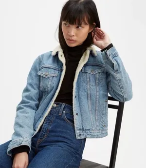levi’s strauss sherpa lined jean denim jacket thumbnail 1