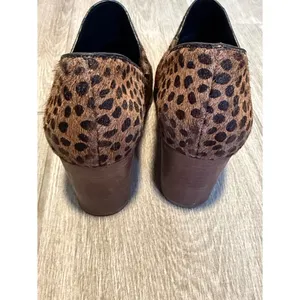 GB Giani Bini Leopard Print Calf Hair Shooties Brown Block Heel‎ Booties Size 8 thumbnail 5