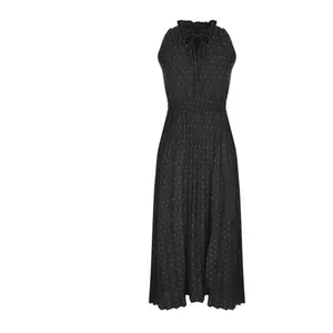 ✨Midi Casual Swiss Dot Ruffle Sleeveless Beach Sz Large Sun Dress✨ thumbnail 3