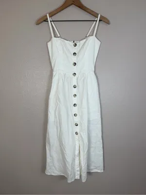 Reformation Tori Linen Dress White size 4 $249 Button Down Sundress thumbnail 8
