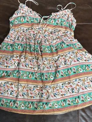 O'Neill Floral Mini Dress in Mint, Pink, White thumbnail 1