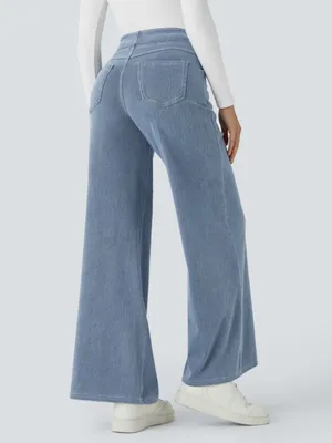 Halara Flex™ High Waisted Pockets Wide Leg Loose Work Jeans, Ice Crevice thumbnail 2