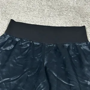 PJ Harlow Lily Sleep Pants Womens Small Dark Teal Silky Satin Wide Leg Crop FLAW thumbnail 5