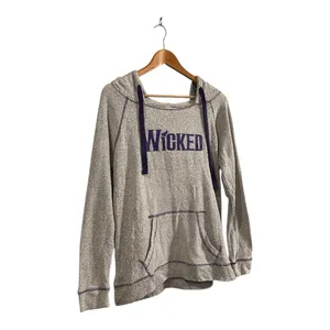 Wicked Broadway Musical Gray Purple Pullover Hoodie Medium thumbnail 3