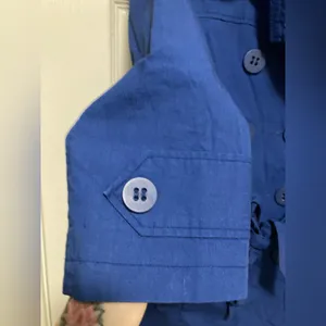 *Tulle Anthropologie New Royal Blue Double Breasted Peacoat Jacket#HC thumbnail 4