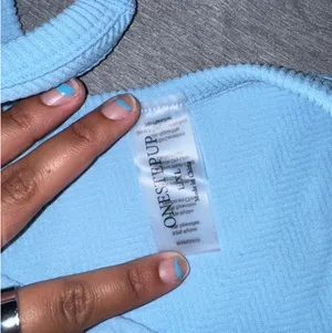 One Step Up Sky Blue Ribbed Scoop Tank Top thumbnail 3