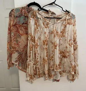 Vestique Beige and Brown Floral Blouse Bundle thumbnail 1