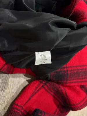 Talbots Red Black Plaid Wool Double Breasted Peacoat Size 2 thumbnail 5