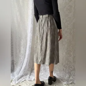 Vintage 90s Button Front Midi Skirt Norton McNaughton Size 8 thumbnail 3