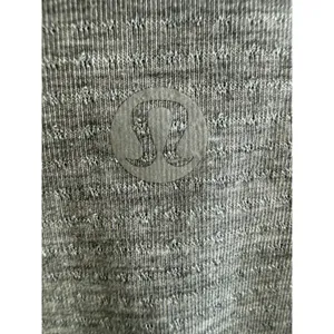 Lululemon Grey Long Sleeve Mesh Back Tulip‎ Hem Cropped Yoga Top Size 6 thumbnail 5