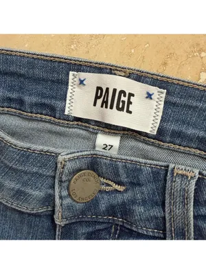 Paige High Rise Bell Canyon Denim Jeans Flare Fray Women's Size 27 31" Inseam thumbnail 4