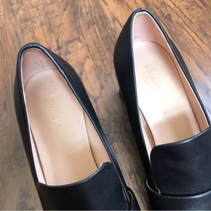 Kate Spade • Alia Buckle Leather Mule Loafers black block heel pump chunky thumbnail 6