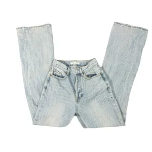 PacSun High Rise Bootcut Jeans Womens 24 Light Wash Denim Button Fly 100% Cotton thumbnail 6