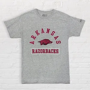 Russell Athletic University of Arkansas Razorbacks T Shirt Small Grey Hogs NCAA thumbnail 1