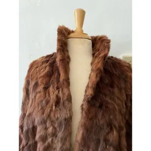 Vtg 50s 60s Rabbit Fur Cape L Old Hollywood Quiet Luxury Mob Wife Elegant Regal thumbnail 3