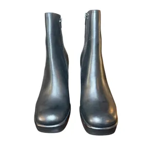 Jeffrey Campbell‎ Womens Black Leather Platform Square Toe Ankle Boots Size 9.5 thumbnail 6