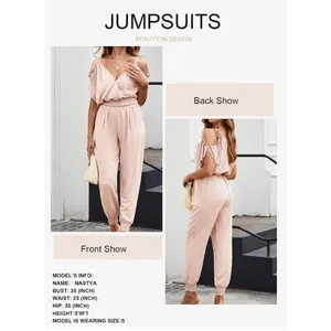 NEW Jumpsuit 1 Pc Cold Shoulder Pink XL thumbnail 3